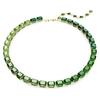 Millenia Tennis necklace, Octagon cut, Colour gradient, Green, Gold-tone plated by SWAROVSKI