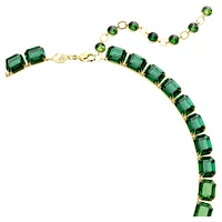 Millenia Tennis necklace, Octagon cut, Colour gradient, Green, Gold-tone plated by SWAROVSKI