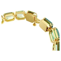 Millenia Tennis bracelet, Octagon cut, Colour gradient, Green, Gold-tone plated by SWAROVSKI