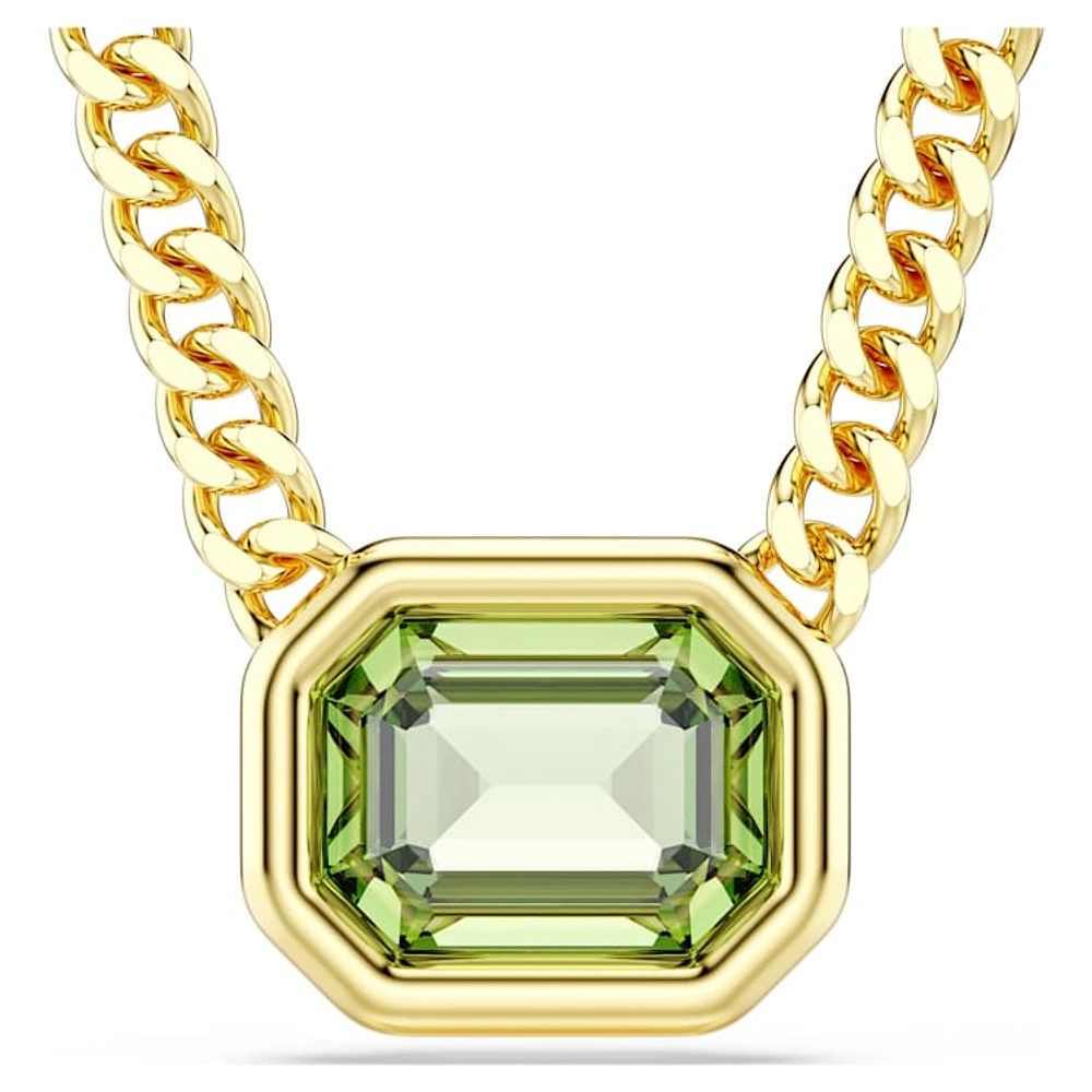 Imber pendant, Octagon cut, Green, Gold-tone plated by SWAROVSKI