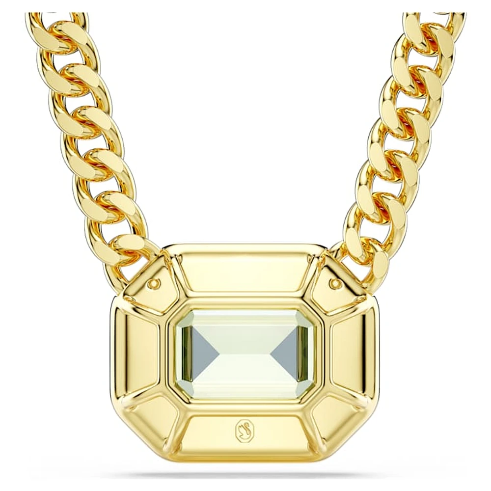 Imber pendant, Octagon cut, Green, Gold-tone plated by SWAROVSKI