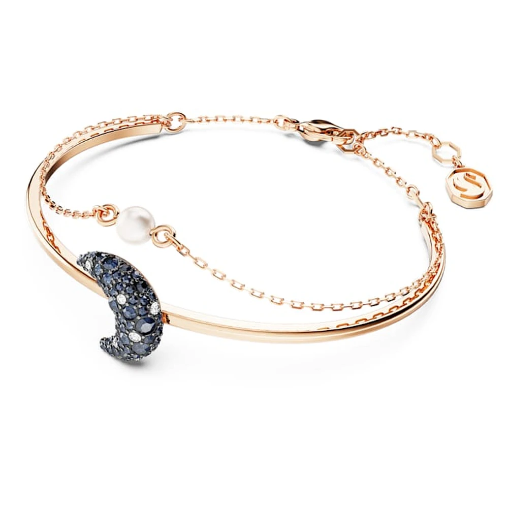 Sublima bangle, Moon, Multicoloured, Rose gold-tone plated by SWAROVSKI