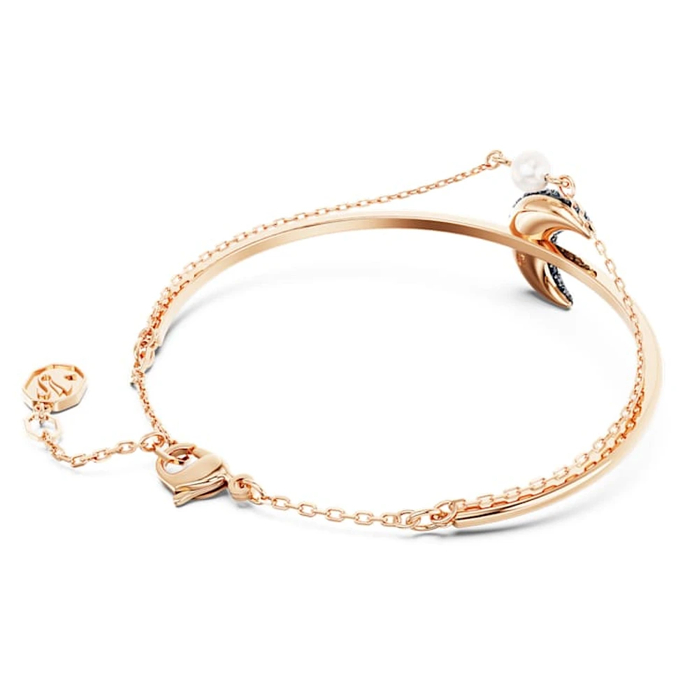 Sublima bangle, Moon, Multicoloured, Rose gold-tone plated by SWAROVSKI