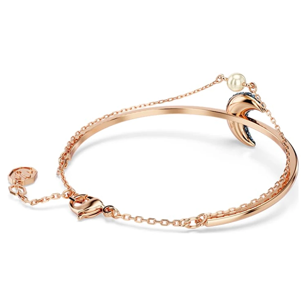 Sublima bangle, Moon, Multicoloured, Rose gold-tone plated by SWAROVSKI