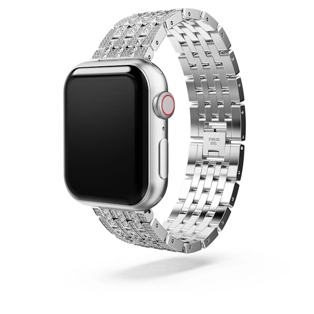 Sparkling princess strap, For Apple Watch® 40 mm & 41mm, Silver Tone, Stainless steel by SWAROVSKI