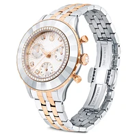 Octea Chrono watch, Swiss Made, Metal bracelet, Rose gold tone, Mixed metal finish by SWAROVSKI