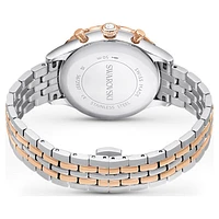 Octea Chrono watch, Swiss Made, Metal bracelet, Rose gold tone, Mixed metal finish by SWAROVSKI