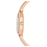 Dextera Bangle watch, Swiss Made, Metal bracelet, Rose gold tone, Rose gold-tone finish by SWAROVSKI