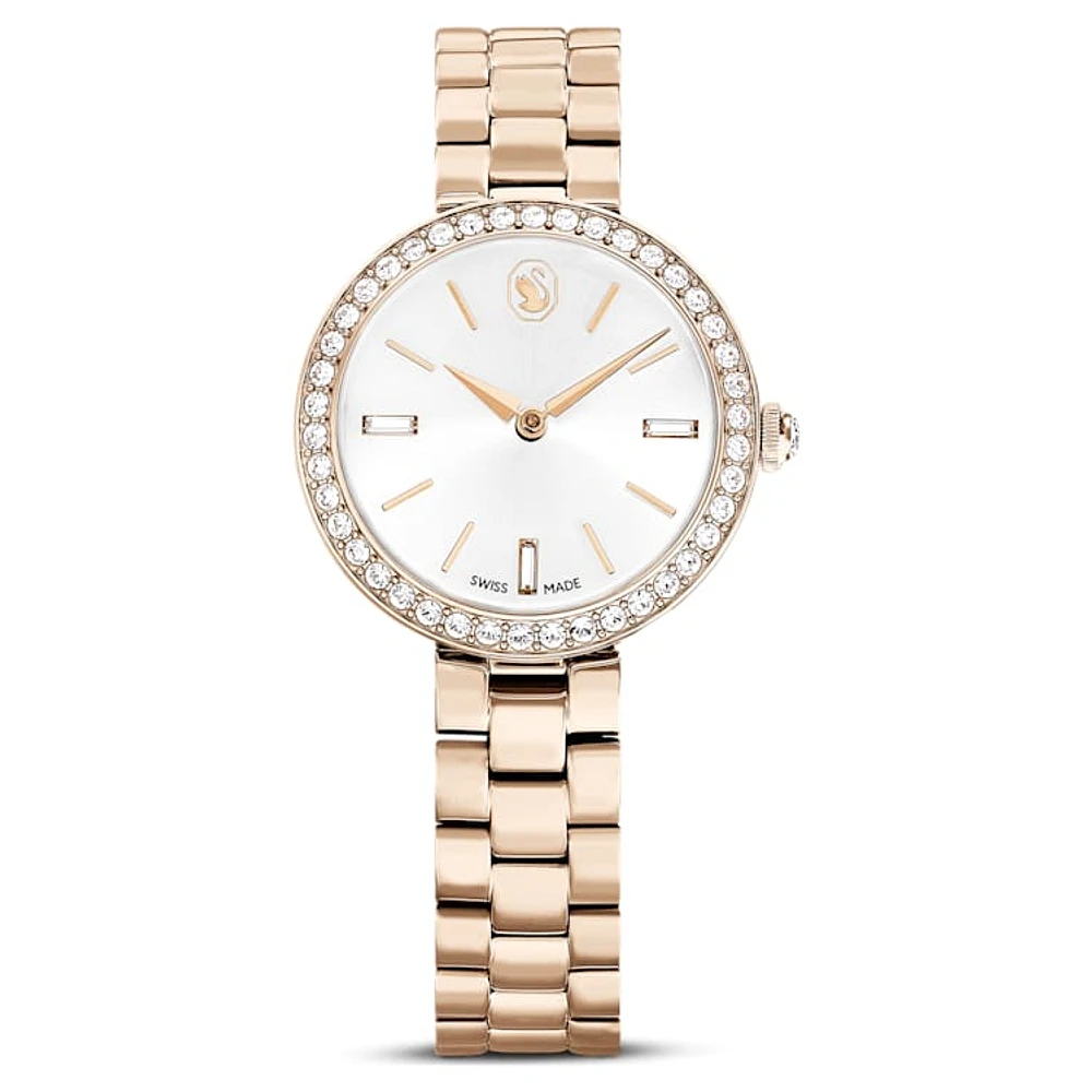 Certa watch, Swiss Made, Metal bracelet, Gold tone, Champagne gold-tone finish by SWAROVSKI