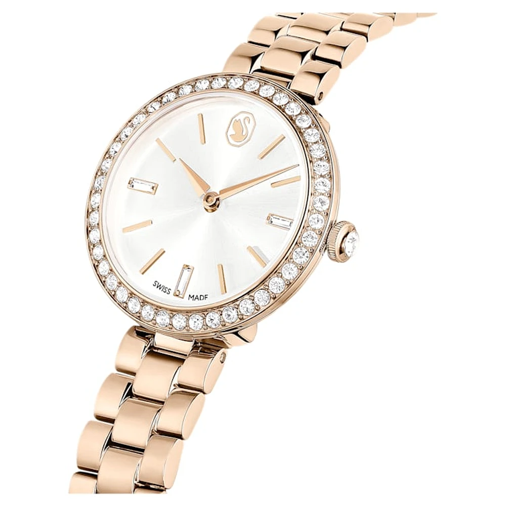 Certa watch, Swiss Made, Metal bracelet, Gold tone, Champagne gold-tone finish by SWAROVSKI