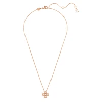 Idyllia pendant, Clover, White, Rose gold-tone plated by SWAROVSKI