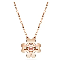 Idyllia pendant, Clover, White, Rose gold-tone plated by SWAROVSKI