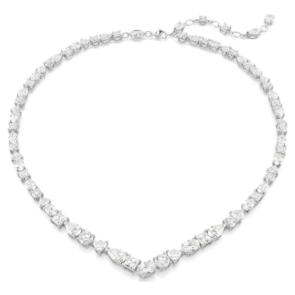 Mesmera set, Mixed cuts, White, Rhodium plated by SWAROVSKI