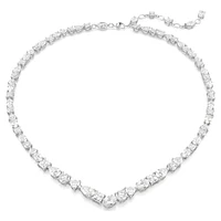 Mesmera set, Mixed cuts, White, Rhodium plated by SWAROVSKI