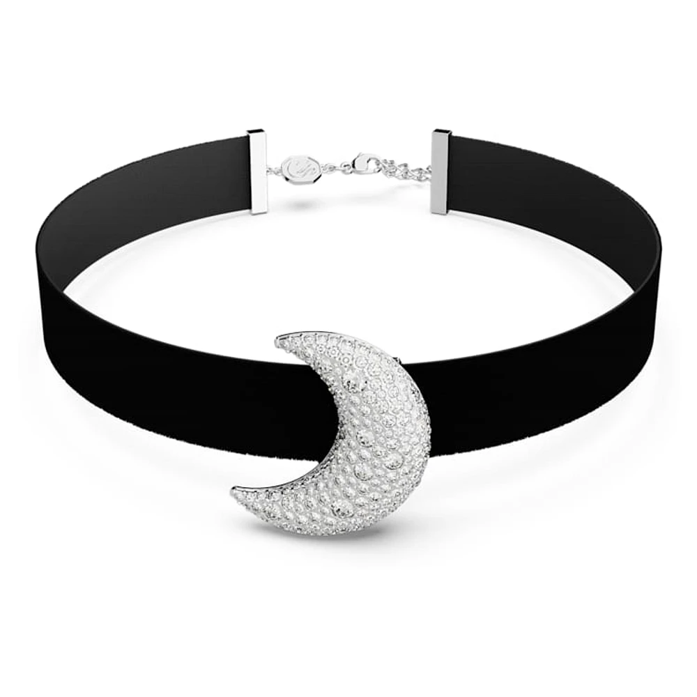 Sublima choker, Moon, White, Rhodium plated by SWAROVSKI