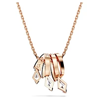 Dragon & Phoenix pendant, Dragon’s claw, White, Rose gold-tone plated by SWAROVSKI