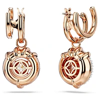 Dragon & Phoenix drop earrings, Dragon’s claw, White, Rose gold-tone plated by SWAROVSKI