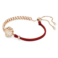 Dragon & Phoenix bracelet, Dragon’s claw, Red, Rose gold-tone plated by SWAROVSKI