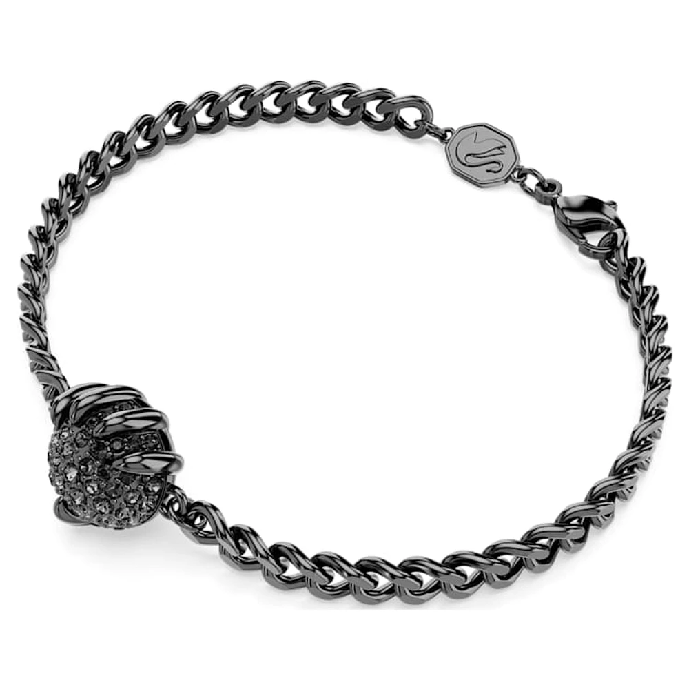 Dragon & Phoenix bracelet, Dragon’s claw, Black, Ruthenium plated by SWAROVSKI