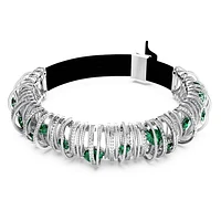 Hyperbola choker, Green, Rhodium plated by SWAROVSKI