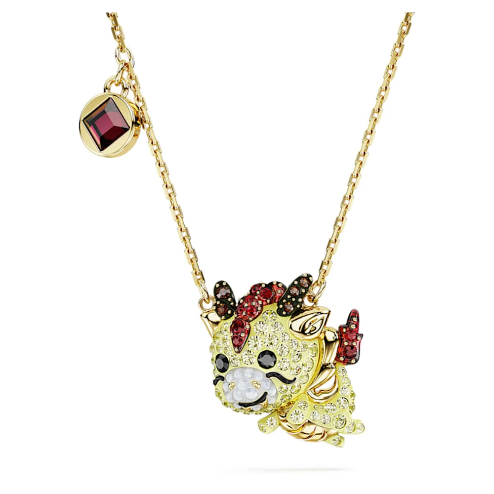 Chinese Zodiac pendant, Dragon, Yellow, Gold-tone plated by SWAROVSKI