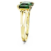 Stilla cocktail ring, Rectangular cut, Green, Gold-tone plated by SWAROVSKI