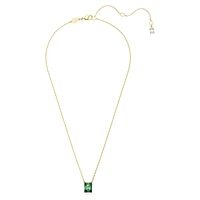 Stilla pendant, Rectangular cut, Green, Gold-tone plated by SWAROVSKI