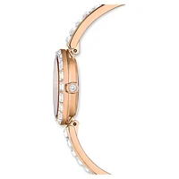 Matrix Bangle watch, Swiss Made, Crystal bracelet, Rose gold tone, Rose gold-tone finish by SWAROVSKI