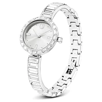 Matrix Bangle watch, Swiss Made, Crystal bracelet, White