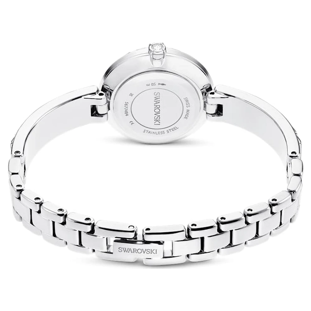 Matrix Bangle watch, Swiss Made, Crystal bracelet, White