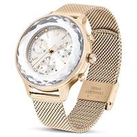 Nova Chrono watch, Swiss Made, Metal bracelet, Gold tone