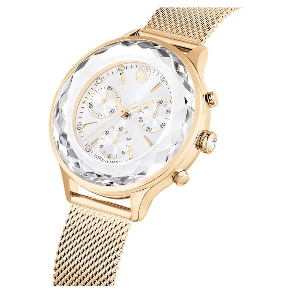 Nova Chrono watch, Swiss Made, Metal bracelet, Gold tone