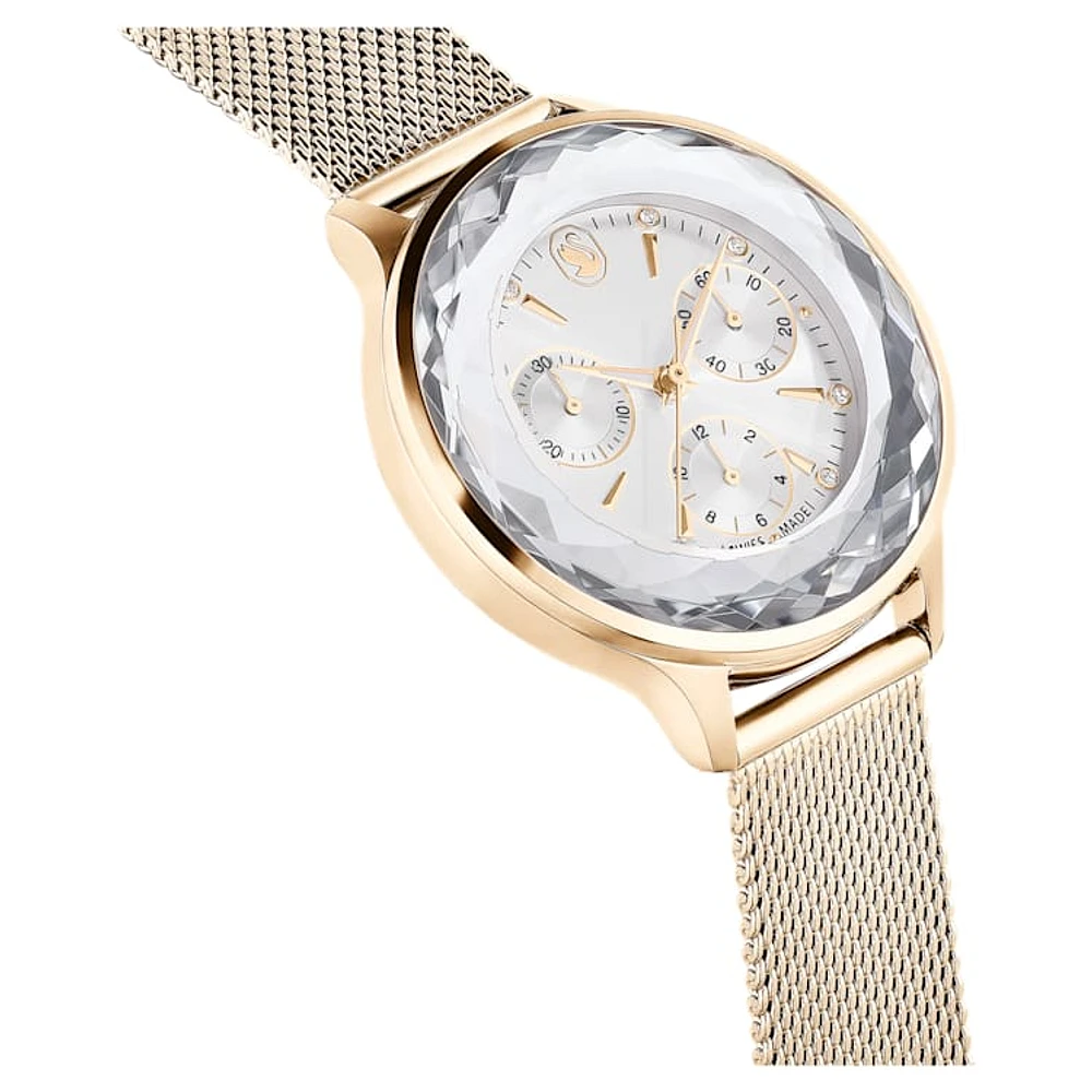 Nova Chrono watch, Swiss Made, Metal bracelet, Gold tone