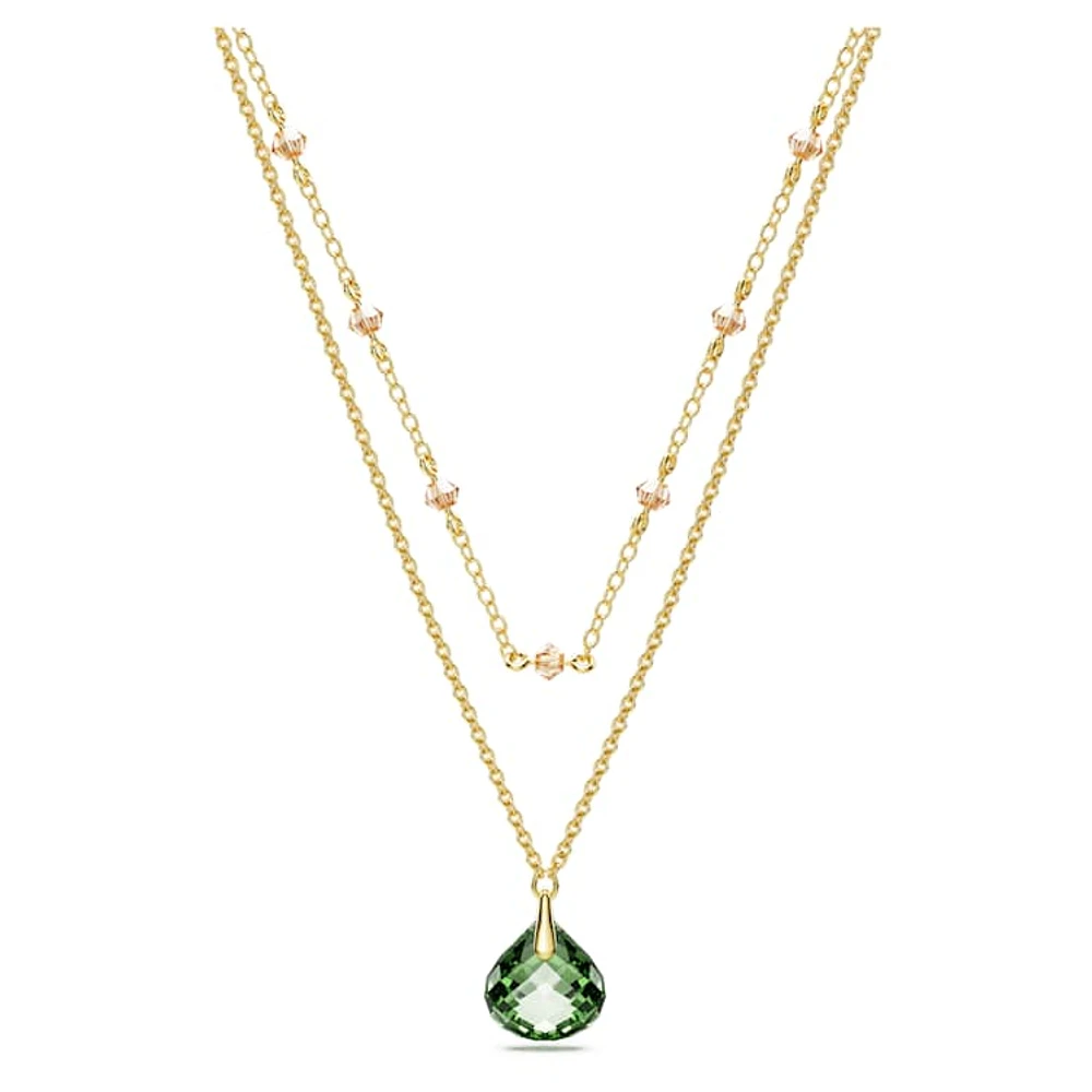 Tessa pendant, Green, Gold-tone plated by SWAROVSKI