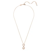 Hyperbola pendant, Infinity, White, Rose gold-tone plated by SWAROVSKI