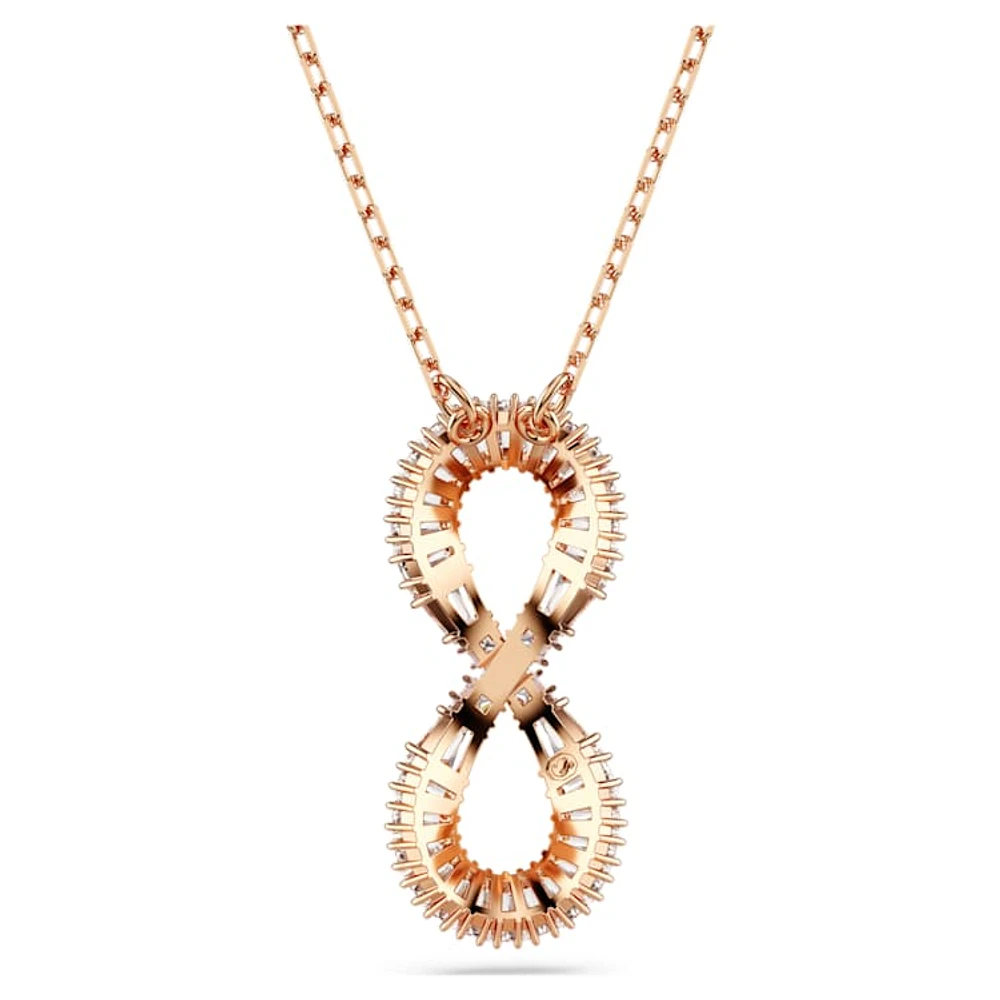 Hyperbola pendant, Infinity, White, Rose gold-tone plated by SWAROVSKI