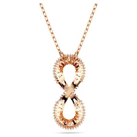 Hyperbola pendant, Infinity, White, Rose gold-tone plated by SWAROVSKI