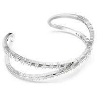 Hyperbola cuff, Infinity, White, Rhodium plated by SWAROVSKI