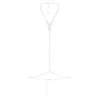 Swarovski x SKIMS body chain, Mixed cuts, Box chain, Y-shape, White, Stainless steel by SWAROVSKI