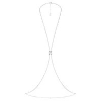 Swarovski x SKIMS body chain, Octagon cut, Box chain, X-shape, White, Stainless steel by SWAROVSKI