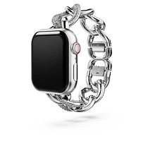 Sparkling chain strap, For Apple Watch® 40 mm & 41mm, Silver tone, Stainless steel by SWAROVSKI