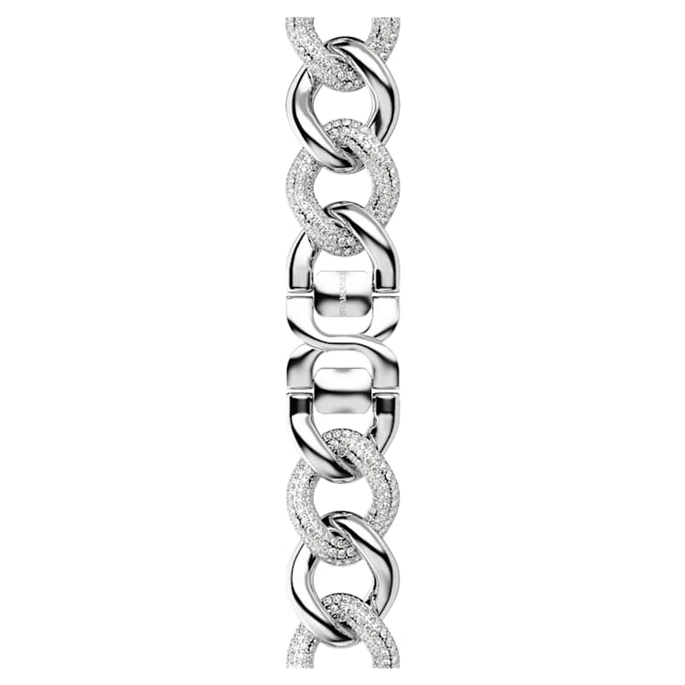 Sparkling chain strap, For Apple Watch® 40 mm & 41mm, Silver tone, Stainless steel by SWAROVSKI