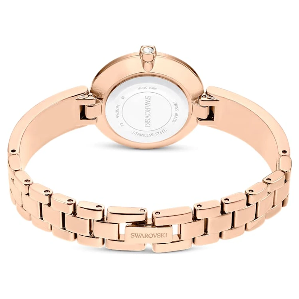 Illumina watch, Swiss Made, Crystal bracelet, Pink, Rose gold-tone finish by SWAROVSKI