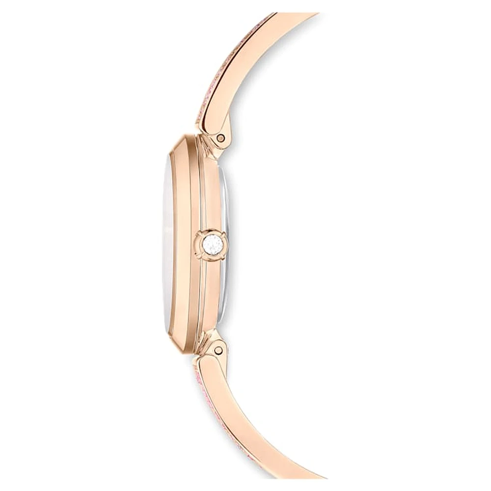 Illumina watch, Swiss Made, Crystal bracelet, Pink, Rose gold-tone finish by SWAROVSKI