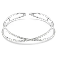 Hyperbola choker, Infinity, White, Rhodium plated by SWAROVSKI