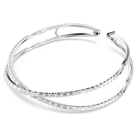 Hyperbola choker, Infinity, White, Rhodium plated by SWAROVSKI