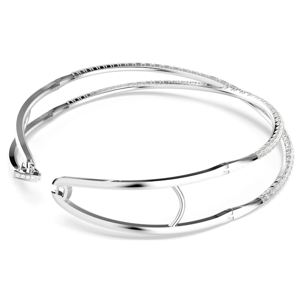 Hyperbola choker, Infinity, White, Rhodium plated by SWAROVSKI