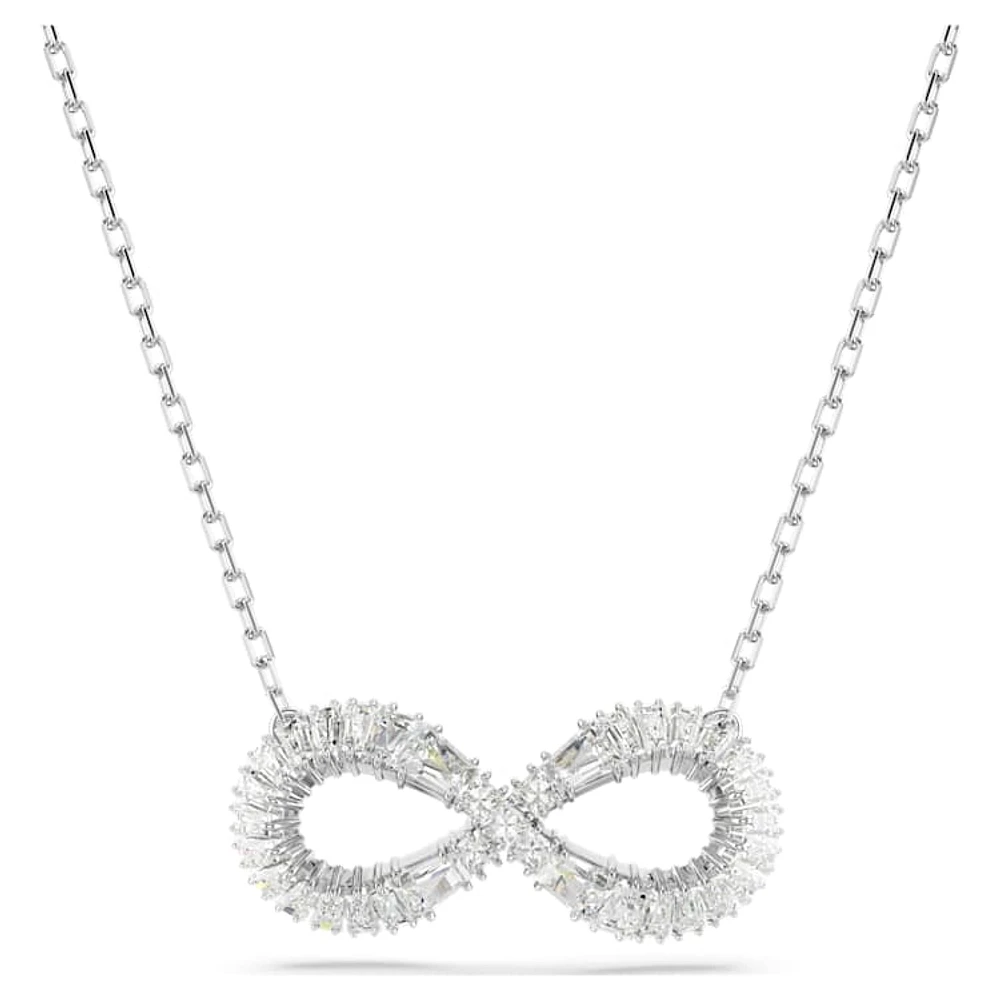 Hyperbola pendant, Infinity, White, Rhodium plated by SWAROVSKI