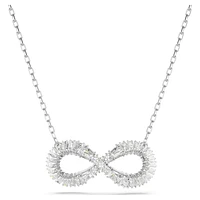 Hyperbola pendant, Infinity, White, Rhodium plated by SWAROVSKI