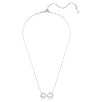 Hyperbola pendant, Infinity, White, Rhodium plated by SWAROVSKI